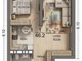 2-бөлмелі пәтер · 46 м² · 6/12 қабат, Дарабоз 91 к6, бағасы: 33.5 млн ₸ в Алматы, Алатауский р-н
