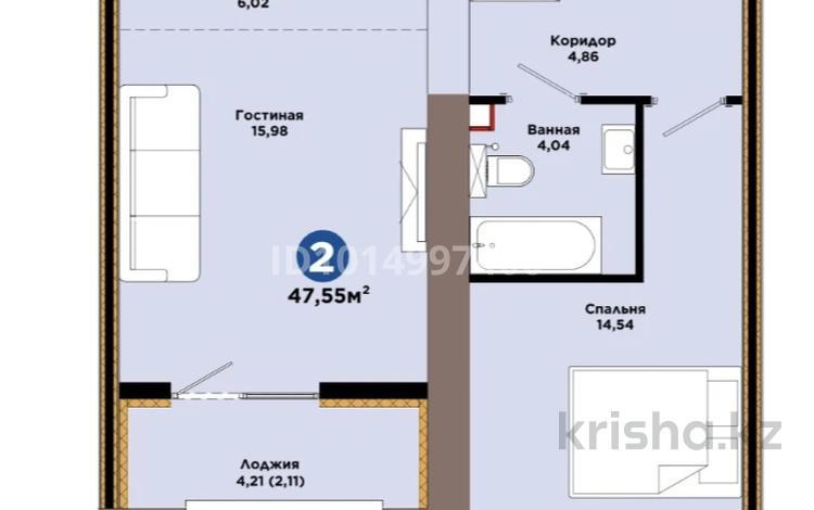 2-бөлмелі пәтер · 47.55 м² · 9/9 қабат, Е 909 29, бағасы: 35 млн ₸ в Астане, Нура р-н — фото 17