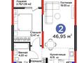 2-бөлмелі пәтер · 47 м² · 4/12 қабат, Ақжар ш/а., Белжайлау 4, бағасы: 41 млн ₸ в Алматы, Наурызбайский р-н