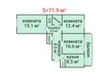 3-бөлмелі пәтер · 71.9 м² · 8/9 қабат, Абая, бағасы: 35 млн ₸ в Костанае — фото 2