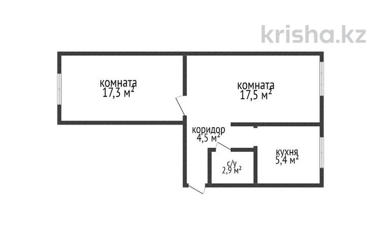 2-комнатная квартира, 47.6 м², 1/4 этаж, Каирбекова 383 за 13 млн 〒 в Костанае — фото 2