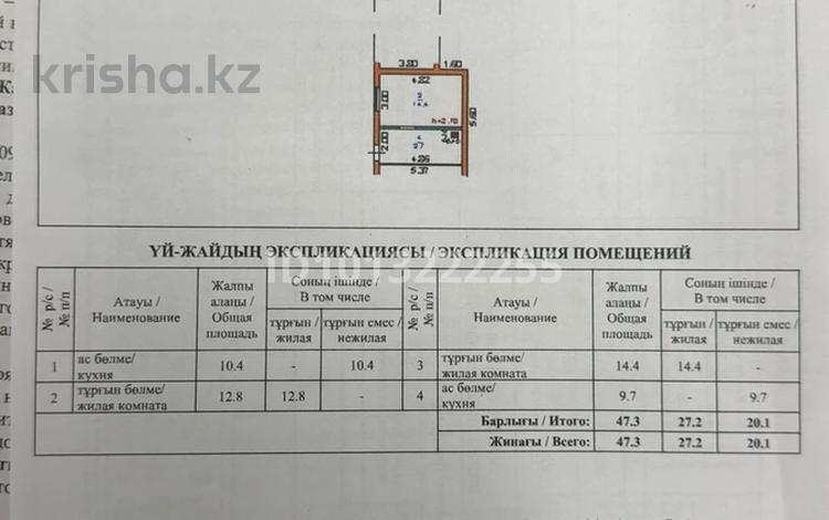 Часть дома · 2 комнаты · 25 м² · , 1 пер Казыбек би 4а за 5 млн ₸ в Таразе — фото 2