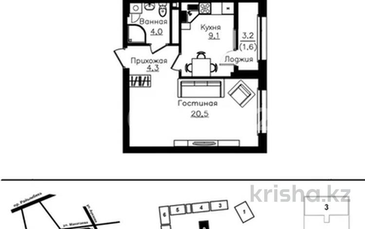 2-комнатная квартира · 39 м² · 1/9 этаж, Ауэзова 3г/2 — дом сдан за 41 млн ₸ в Алматы, Алмалинский р-н — фото 2