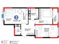 3-комнатная квартира · 73 м², Калдаякова за 40.5 млн ₸ в Шымкенте, Туран р-н