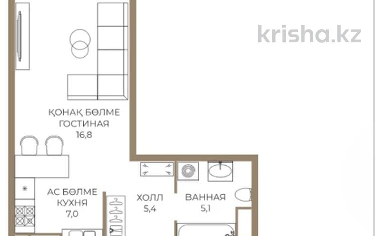 1-бөлмелі пәтер · 36 м² · 9/9 қабат, Каныша Сатпаева 90а/1, бағасы: ~ 27.5 млн ₸ в Алматы, Бостандыкский р-н — фото 2