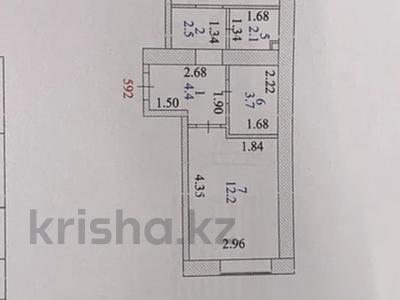 2-бөлмелі пәтер · 44.8 м² · 2/12 қабат, М. Тынышбайулы 5, бағасы: 25.5 млн ₸ в Астане, Сарайшык р-н