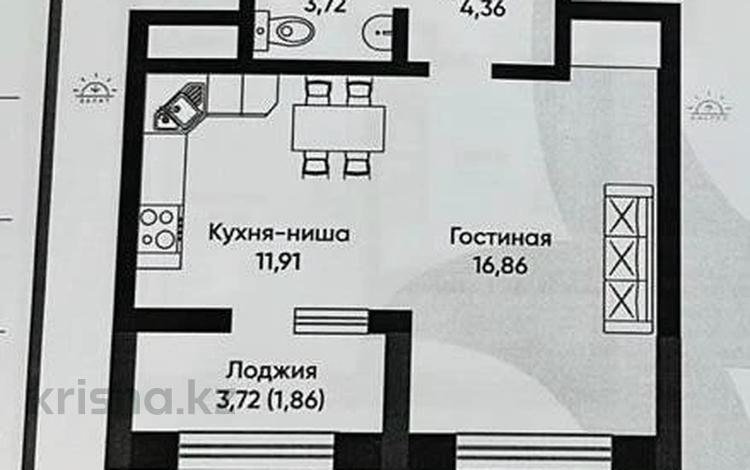 1-комнатная квартира · 38.7 м² · 5/14 этаж, Шамши Калдаяков 16 — САМАЯ НИЗКАЯ ЦЕНА за 25.5 млн 〒 в Астане — фото 2