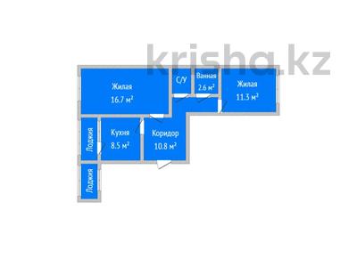 2-бөлмелі пәтер, 54.7 м², 4/5 қабат, 1 Мая 65, бағасы: 19.5 млн 〒 в Костанае