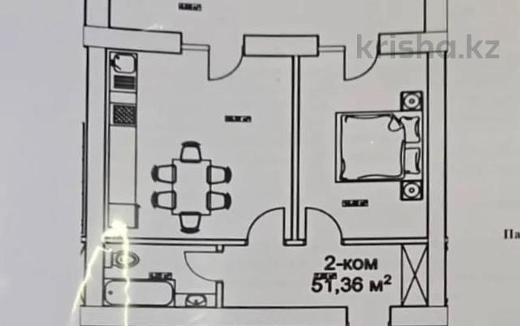 2-бөлмелі пәтер · 51.36 м² · 2/12 қабат, ​Улица Шамши Калдаяков 46 — ЛРТ "Жибек Жолы", бағасы: 22 млн ₸ в Астане, Сарайшык р-н — фото 2