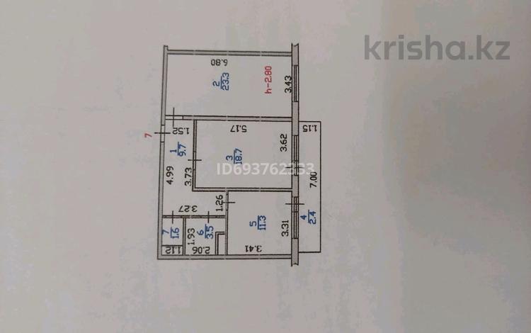 2-комнатная квартира, 71.5 м², 2/5 этаж, мкр. &quot;Самал&quot; 33А — возле школы находится за 25 млн 〒 в Талдыкоргане, мкр Самал — фото 2