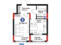 1-комнатная квартира · 37.68 м² · 5/9 этаж, Е 915 11 за 26.5 млн ₸ в Астане, Есильский р-н