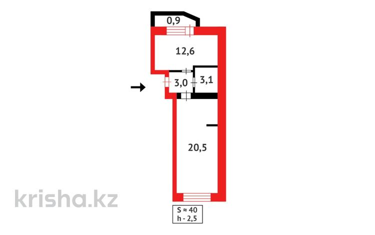 2-комнатная квартира · 40.1 м² · 5/5 этаж, Манаса — БЕЗ КОМИССИИ ДЛЯ ПОКУПАТЕЛЯ за 18.5 млн ₸ в Астане, Алматы р-н — фото 2