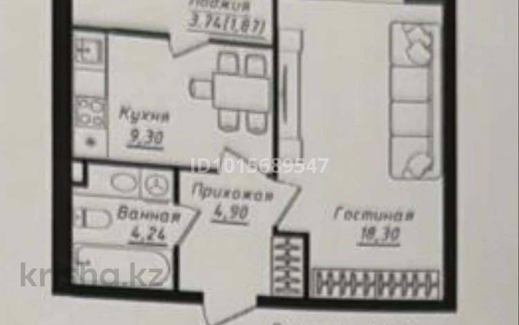 1-комнатная квартира · 38.61 м² · 9/12 этаж, Жумекен Нажимеденов 26 за 25.5 млн ₸ в Астане, Сарайшык р-н — фото 2