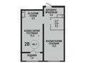 2-бөлмелі пәтер · 46.7 м² · 11/12 қабат, Райымбека 210/27, бағасы: ~ 35.7 млн ₸ в Алматы, Алмалинский р-н