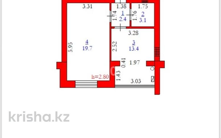 1-бөлмелі пәтер · 39.2 м² · 1/5 қабат, мкр. Алтын орда 49Л, бағасы: 12 млн ₸ в Актобе — фото 2