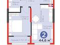 2-комнатная квартира · 44.6 м² · 5/6 этаж, мкр Гажайып, ​Гажайып микрорайон — Алматы арена БЕЗ КОМИССИИ за 32 млн ₸ в Алатауский р-н — фото 4