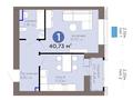 1-бөлмелі пәтер · 40.73 м² · 6/12 қабат, Турар Рыскулов 18/5, бағасы: 35 млн ₸ в Астане, Есильский р-н