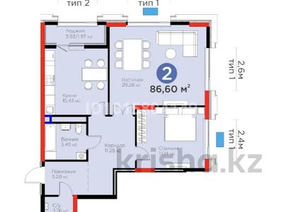 2-комнатная квартира · 86.6 м² · 11/16 этаж, ​Аль-Фараби 3/2 — Samal park за 86.6 млн ₸ в Астане, Есильский р-н