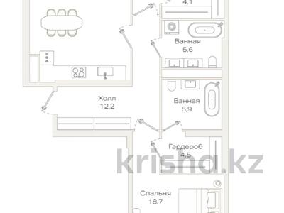 3-комнатная квартира · 102.2 м² · 2/9 этаж, Проспект Аль-Фараби и улица Маркова 20 за ~ 142.2 млн ₸ в Алматы, Бостандыкский р-н