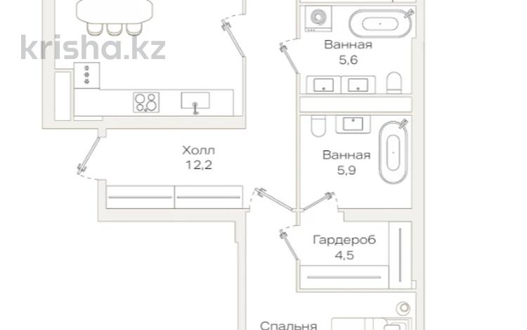 3-комнатная квартира · 102.2 м² · 2/9 этаж, Проспект Аль-Фараби и улица Маркова 20 за ~ 142.2 млн ₸ в Алматы, Бостандыкский р-н — фото 2