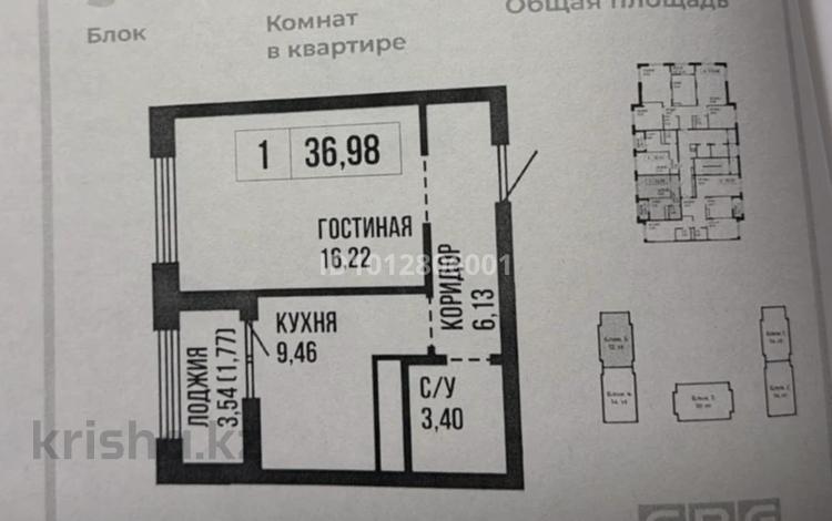 1-комнатная квартира · 36 м² · 10/12 этаж, Байтурсынова a426 — А426 за 24.2 млн ₸ в Астане, Сарайшык р-н — фото 2
