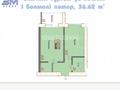 1-комнатная квартира, 34 м², 5/9 этаж, игишева 18 за 17 млн 〒 в Астане, Алматы р-н — фото 2