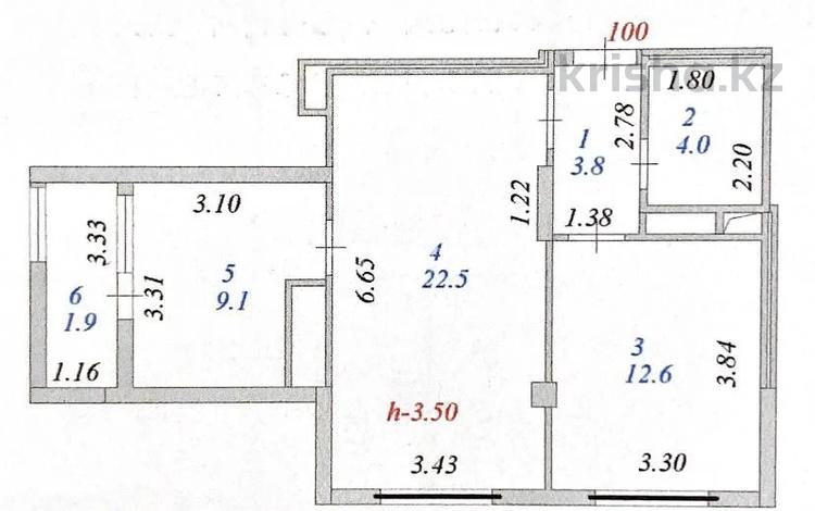 2-бөлмелі пәтер · 53.9 м² · 18/18 қабат, Байтурсынова 20, бағасы: ~ 34 млн ₸ в Астане — фото 2