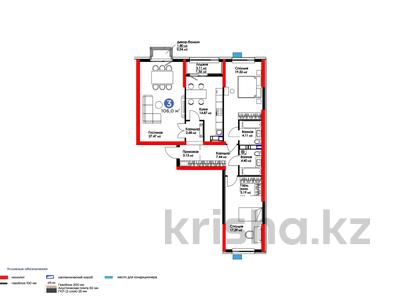 3-комнатная квартира, 104.41 м², 10/16 этаж, сатпаева 82 за ~ 72.8 млн 〒 в Алматы, Бостандыкский р-н