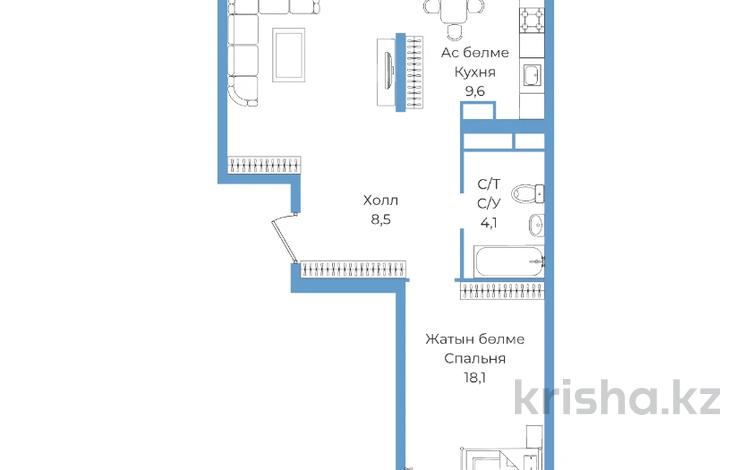2-бөлмелі пәтер · 61 м² · 5/9 қабат, Райымбека 590/15 — Без комиссии, бағасы: ~ 30.5 млн ₸ в Алматы, Наурызбайский р-н — фото 2