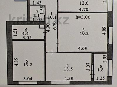 3-комнатная квартира · 77 м² · 8/9 этаж, Сыганак 12 за 43.8 млн ₸ в Астане, Нура р-н