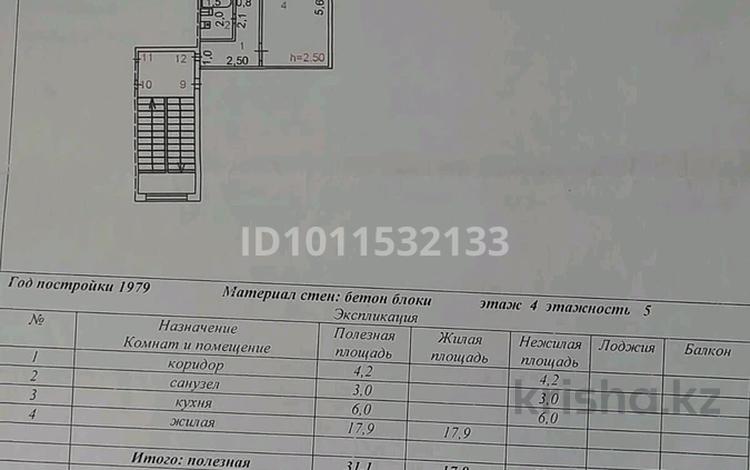 1-бөлмелі пәтер · 31.9 м² · 4/5 қабат, Наурыз 142 — Архат магазин, бағасы: 5 млн ₸ в Сатпаев — фото 2