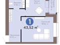 1-комнатная квартира · 44 м² · 2/9 этаж, Турар Рыскулов за 33 млн ₸ в Астане, Есильский р-н