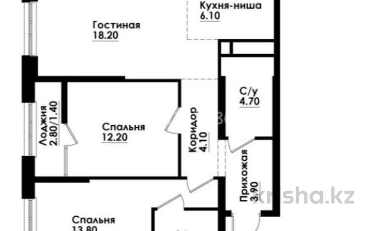 3-комнатная квартира · 70.3 м² · 9/12 этаж, ул. Толе би 274 — толе би тлендиева за 56 млн ₸ в Алматы, Алмалинский р-н — фото 2