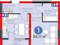1-комнатная квартира · 34.11 м² · 2/6 этаж, мкр Кайрат, Байге 12Б — Сзади базара Жетысу-Семиречье (по ВОАД) за 29.9 млн ₸ в Алматы, Турксибский р-н — фото 4