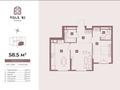2-бөлмелі пәтер · 58.5 м² · 4/6 қабат, Село Абай 273 — ТЦ Aport Mall West, бағасы: ~ 32.2 млн ₸ — фото 3