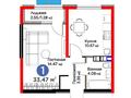 1-бөлмелі пәтер · 34.47 м² · 6/6 қабат, Бауыржана Момышулы 11/14а, бағасы: 25 млн ₸ в Алматы, Алатауский р-н