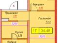 1-комнатная квартира · 34.48 м² · 4/6 этаж, мкр Теректы, Участок 2032 14 за 14.5 млн ₸ в Алматы, Алатауский р-н