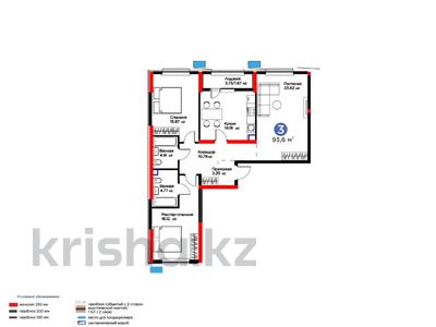 3-бөлмелі пәтер · 94 м² · 2/9 қабат, Рыскулова, бағасы: 56.5 млн ₸ в Шымкенте, Аль-Фарабийский р-н