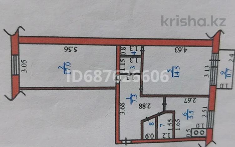 2-комнатная квартира · 50 м² · 5/5 этаж, Микро 4 за 1 млн 〒 в Кушокы — фото 2