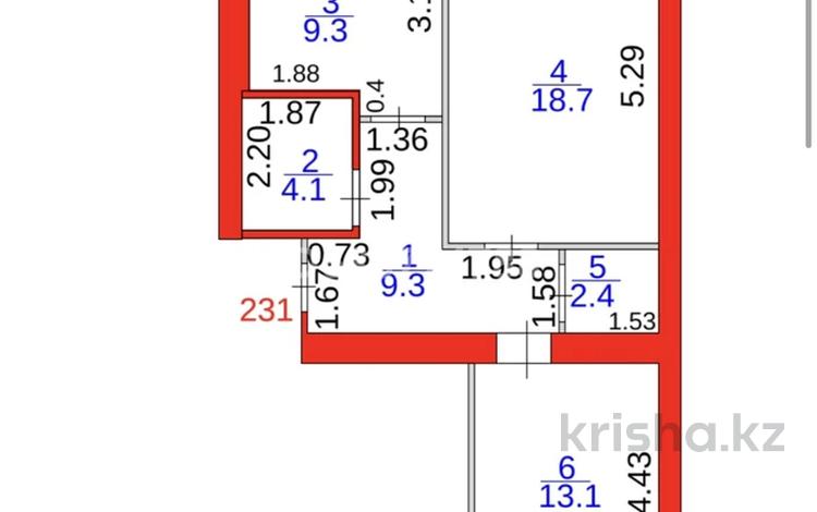 2-комнатная квартира, 58.3 м², 10/10 этаж, мкр Юго-Восток, 137-й учётный квартал 349