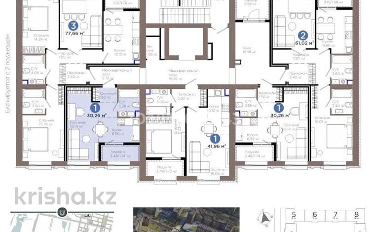 1-бөлмелі пәтер · 30.26 м² · 2/9 қабат, Е 909 29 — КИРПИЧНЫЙ дом Bi group (сдача АВГУСТ), бағасы: 18.9 млн ₸ в Астане, Нура р-н — фото 2