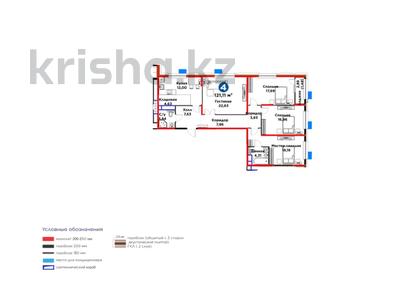4-комнатная квартира · 122 м², Жасыл желек за 59.9 млн ₸ в Шымкенте, Каратауский р-н