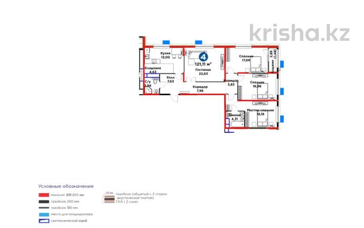 4-комнатная квартира · 122 м², Жасыл желек за 59.9 млн ₸ в Шымкенте, Каратауский р-н — фото 17