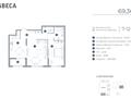 2-комнатная квартира · 69.4 м² · 8/12 этаж, По ул. Ханов Керея и Жанибека, напротив Президентского парка 48 за ~ 49.3 млн ₸ в Астане, Есильский р-н
