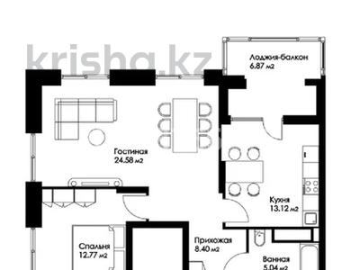 2-комнатная квартира, 74 м², 14/16 этаж, Сарайшык 8 — Кунаева за 59.9 млн 〒 в Астане, Есильский р-н
