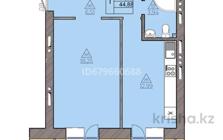1-комнатная квартира, 44.88 м², 7 этаж, К. Мухамедханова Е251 за 17.9 млн 〒 в Астане — фото 2