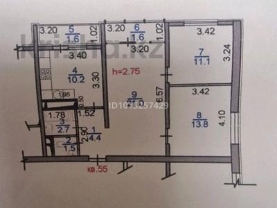 3-комнатная квартира · 68.9 м² · 2/12 этаж, мкр Дарабоз 19 за 48 млн ₸ в Алматы, Алатауский р-н