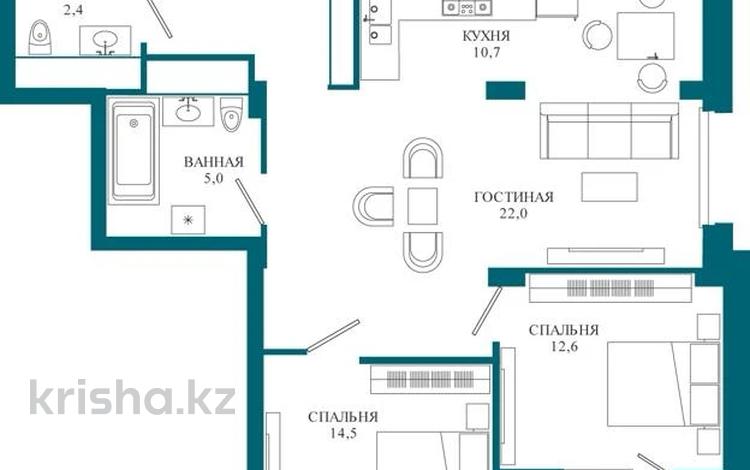 3-комнатная квартира, 84 м², 6/8 этаж, 9