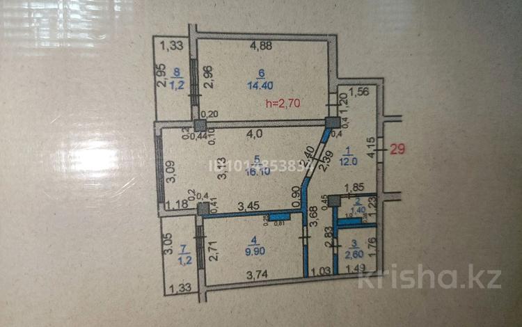 2-комнатная квартира · 58.8 м² · 5/5 этаж, мкр Улы Дала 1032 — Находится возле ТД "Даниял-Даму" за 17.5 млн ₸ в Таразе — фото 2