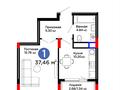 1-бөлмелі пәтер · 37.4 м² · 5/9 қабат, Букетова 50/3, бағасы: 20.3 млн ₸ в Караганде